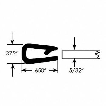 FAIRCHILD Edge Grip Seal Edge Trim 50 ft PVC, 61UK11