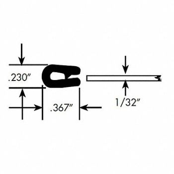 FAIRCHILD Edge Grip Seal Edge Trim 50 ft PVC, 61UK28