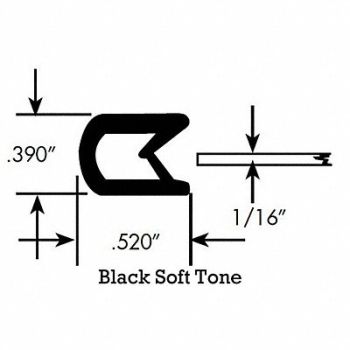 FAIRCHILD Edge Grip Seal Edge Trim 50 ft PVC, 61UK29