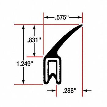 FAIRCHILD Edge Grip Seal Top Flap Seal 82 ft EPDM, 61UK35