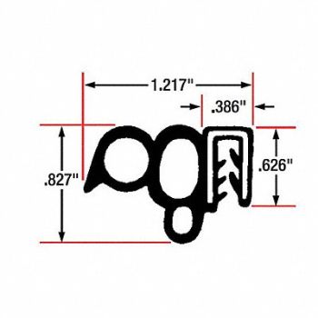 FAIRCHILD Edge Grip Seal Double Side Bulb 10 ft, 61UK36