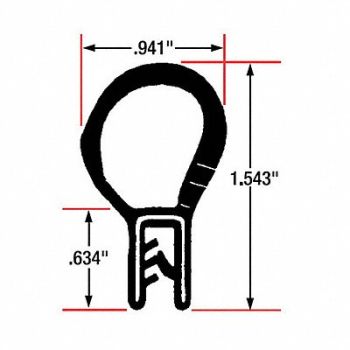 FAIRCHILD Edge Grip Seal Top Bulb 10 ft EPDM, 61UK42