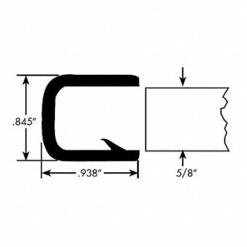 FAIRCHILD Edge Grip Seal Edge Trim 50 ft PVC, 61UK45