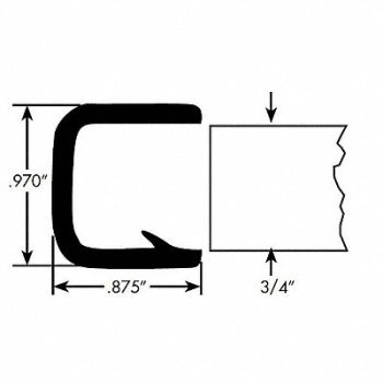FAIRCHILD Edge Grip Seal Edge Trim 50 ft PVC, 61UK46