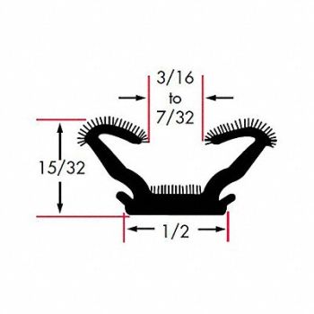 FAIRCHILD Edge Grip Seal Window Channel 8 ft EPDM, 61UK51