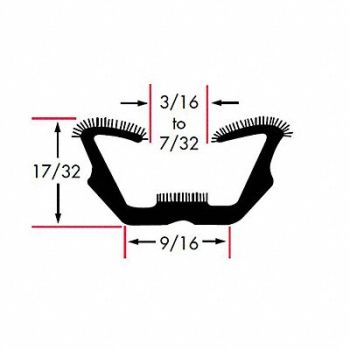 FAIRCHILD Edge Grip Seal Window Channel 8 ft EPDM, 61UK55