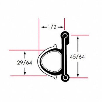 FAIRCHILD Edge Grip Seal Beltline WRSTP 8 ft Rubbr, 61UK71