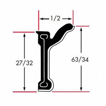 FAIRCHILD Edge Grip Seal Beltline WRSTP 8 ft Rubbr, 61UK72