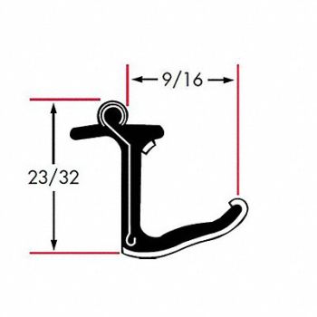 FAIRCHILD Edge Grip Seal Beltline WRSTP 8 ft Rubbr, 61UK73