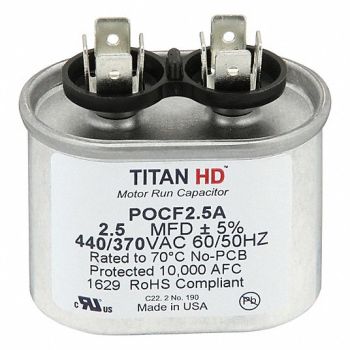 TITAN HD Oval Motor Run Capacitor 440-370VAC, 61UN41