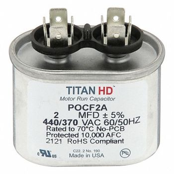 TITAN HD Oval Motor Run Capacitor 440-370VAC, 61UN42