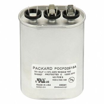 TITAN HD Oval Motor Dual Run Capacitor 440-370VAC, 61UN51
