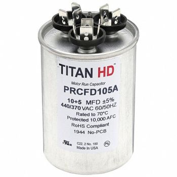 TITAN HD Round Motor Dual Run Capacitr 440-370VAC, 61UN80