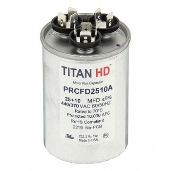 TITAN HD Round Motor Dual Run Capacitr 440-370VAC, 61UN82