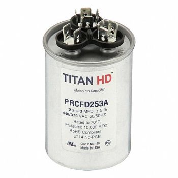 TITAN HD Round Motor Dual Run Capacitr 440-370VAC, 61UN84
