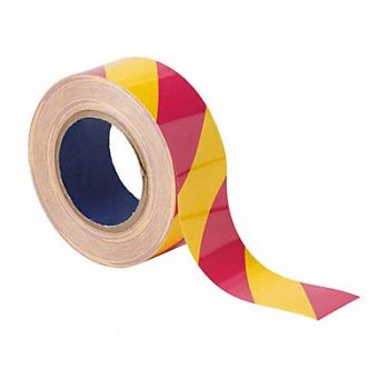 BRADY G5686 Floor Tape Pink/Yellow 2 inx100 ft Roll, 61UW42