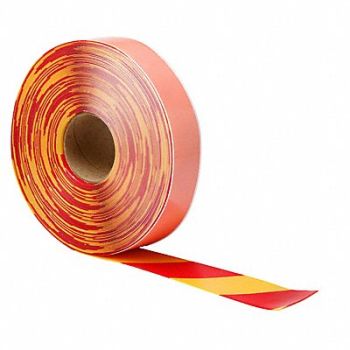 BRADY Floor Tape Red/Yellow 2 inx100 ft Roll, 61UW88