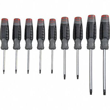 PROTO Screwdriver Sets Cushion Grip 9 Pieces, 61XK46
