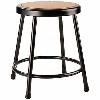 NATIONAL PUBLIC SEATING Round Stool Welded Tube Leg Black 19 H, 20HW54