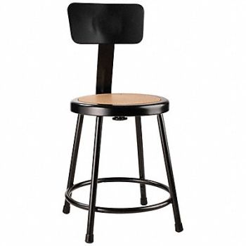 NATIONAL PUBLIC SEATING Round Stool Welded Tube Leg Black 32 H, 35JG60