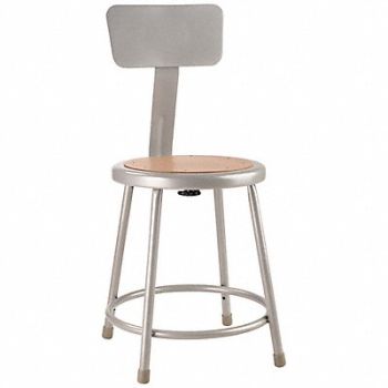 NATIONAL PUBLIC SEATING Round Stool Welded Tube Leg Gray 31 H, 8DA83