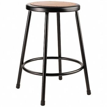NATIONAL PUBLIC SEATING Round Stool Welded Tube Leg Black 24 H, 20HW55