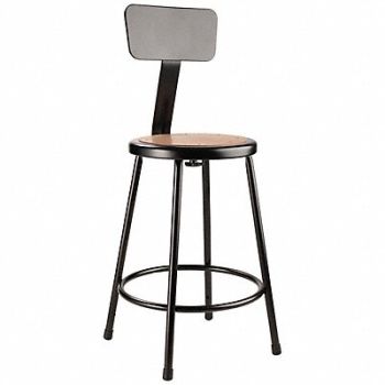 NATIONAL PUBLIC SEATING Round Stool Welded Tube Leg Black 37 H, 35JG61
