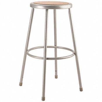 NATIONAL PUBLIC SEATING Round Stool Welded Tube Leg Gray 30 H, 9AE90