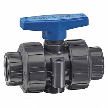 PLAST-O-MATIC Manual Ball Valve PVC 1 Fkm Threaded, 62KA60