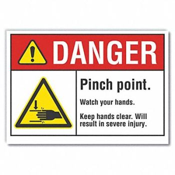 LYLE Pinch Point Danger Rflctv Label 5inx7in, 62RZ38