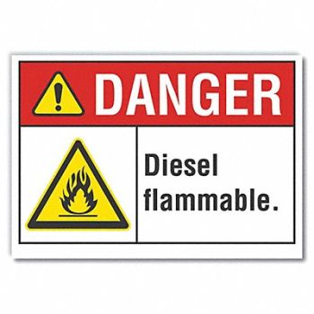 LYLE Diesel Danger Rflct Label 5 in x 7 in, 62TA47