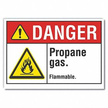 LYLE Propane Danger Rflct Label 5 in x 7 in, 62TA71