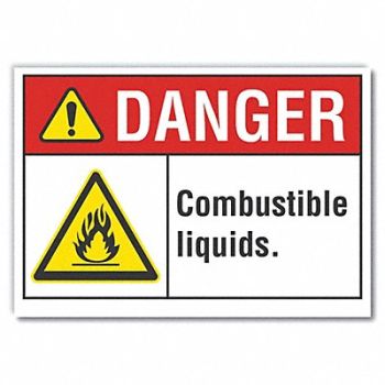LYLE Combust Liquid Danger Rflct Lbl 5x7in, 62TA95