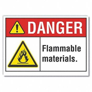 LYLE Flammable Material Dangr RflctvLbl 5x7in, 62TC32