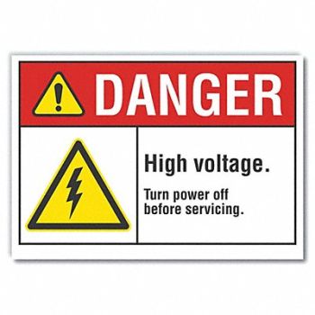 LYLE High Voltage Danger Rflctv Label 5inx7in, 62TG08