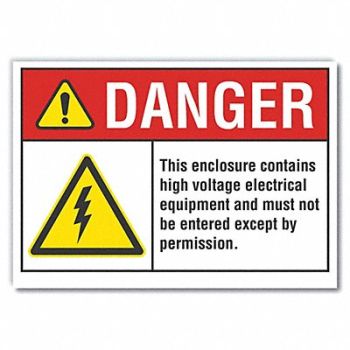 LYLE High Voltage Danger Rflctv Label 5inx7in, 62TG44