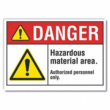 LYLE Hazardous Mtrl Danger Rflct Lbl 5x7in, 62TH17