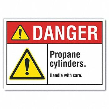 LYLE Propane Danger Rflct Label 5 in x 7 in, 62TH29