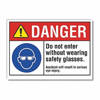 LYLE Eye Danger Rflct Label 5 in x 7 in, 62TL44