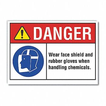LYLE Eye Hand Danger Lbl 5x7in Polyester, 62TM23