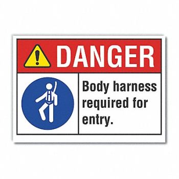 LYLE Body Harness Rflct Label 5 in x 7 in, 62TN14