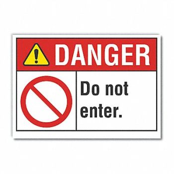 LYLE Exit Entrance Danger Rflct Lbl 5x7in, 62TR08