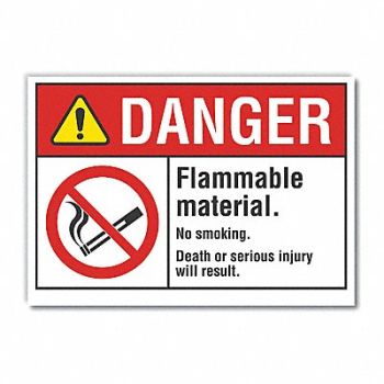 LYLE Flammable Mtrl Danger Lbl 10x14in, 62TR72