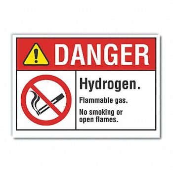 LYLE No Smoking Danger Rflct Label 5inx7in, 62TR92