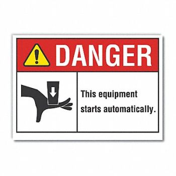 LYLE Machine Operation Danger RflctvLbl 5x7in, 62TW44