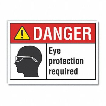 LYLE Eye Danger Rflct Label 5 in x 7 in, 62TW92