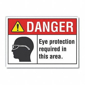 LYLE Eye Danger Rflctv Label 5inx7in, 62TX05
