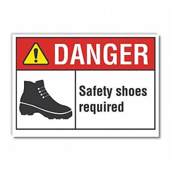 LYLE Foot Danger Rflct Label 5 in x 7 in, 62TX17