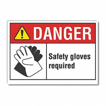 LYLE Hand Danger Rflct Label 5 in x 7 in, 62TX41