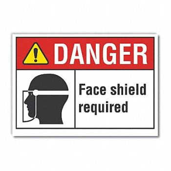 LYLE Face Mask Danger Rflctv Label 5inx7in, 62TX65